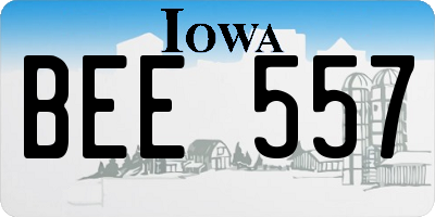 IA license plate BEE557