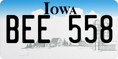 IA license plate BEE558