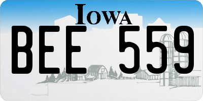 IA license plate BEE559
