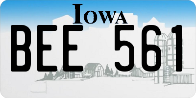IA license plate BEE561