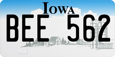 IA license plate BEE562