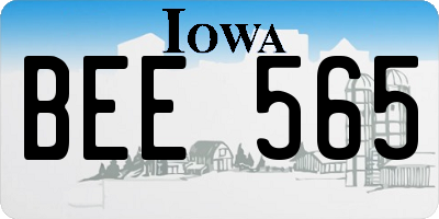 IA license plate BEE565