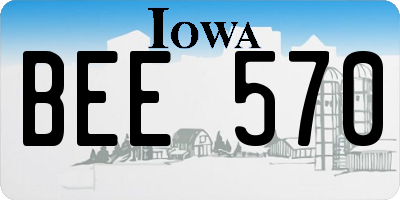 IA license plate BEE570
