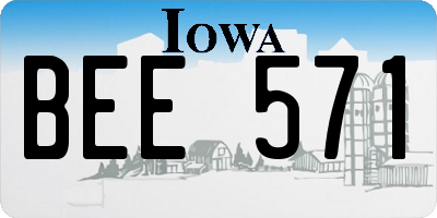 IA license plate BEE571