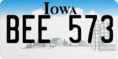 IA license plate BEE573
