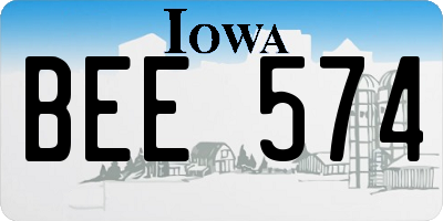 IA license plate BEE574