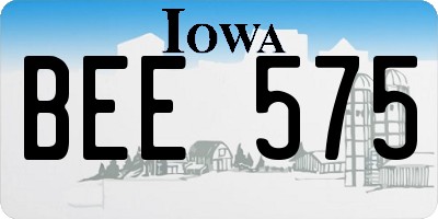 IA license plate BEE575