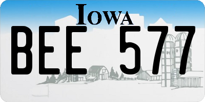 IA license plate BEE577