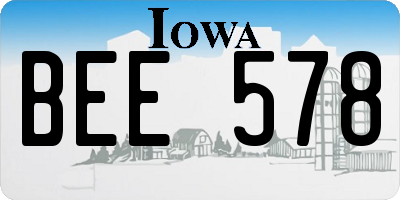 IA license plate BEE578