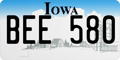 IA license plate BEE580