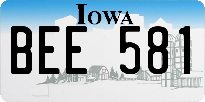 IA license plate BEE581