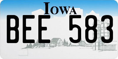 IA license plate BEE583
