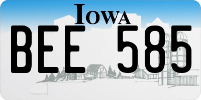 IA license plate BEE585