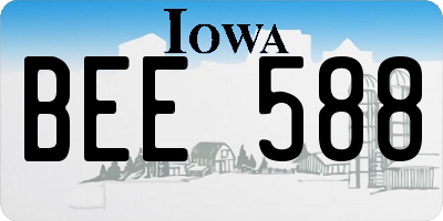 IA license plate BEE588