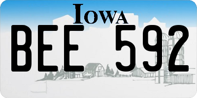 IA license plate BEE592