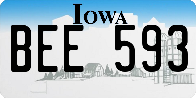 IA license plate BEE593