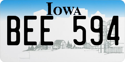 IA license plate BEE594