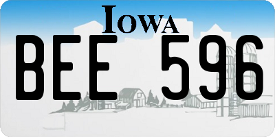 IA license plate BEE596