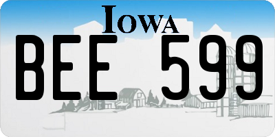 IA license plate BEE599