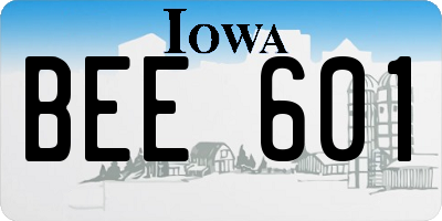 IA license plate BEE601
