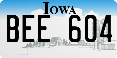 IA license plate BEE604