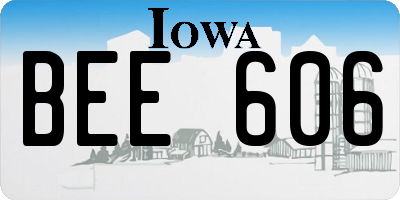 IA license plate BEE606