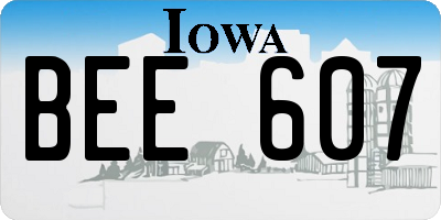IA license plate BEE607