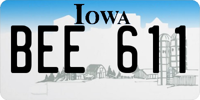 IA license plate BEE611