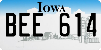 IA license plate BEE614