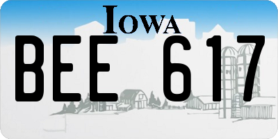 IA license plate BEE617