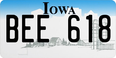 IA license plate BEE618