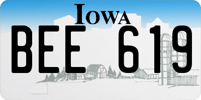 IA license plate BEE619