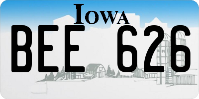 IA license plate BEE626