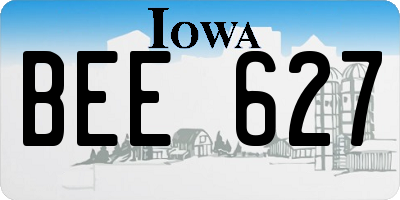 IA license plate BEE627