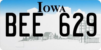 IA license plate BEE629