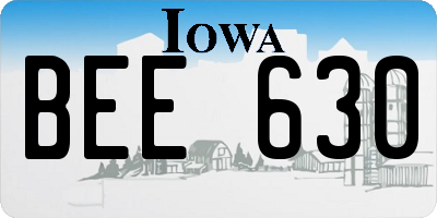IA license plate BEE630