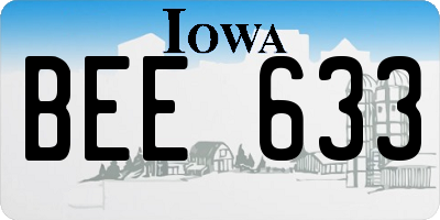 IA license plate BEE633