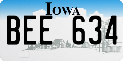 IA license plate BEE634