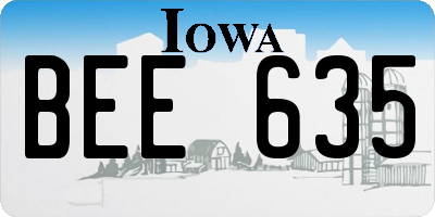 IA license plate BEE635