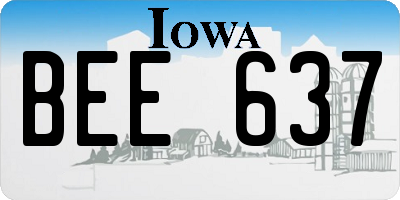 IA license plate BEE637