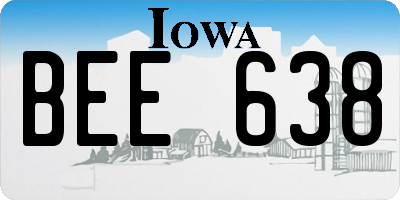 IA license plate BEE638
