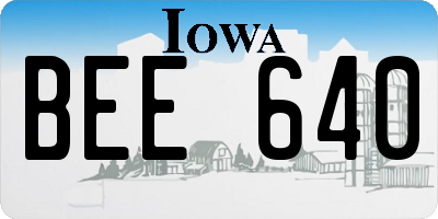 IA license plate BEE640