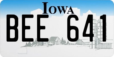 IA license plate BEE641