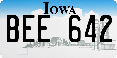 IA license plate BEE642