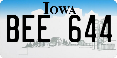 IA license plate BEE644