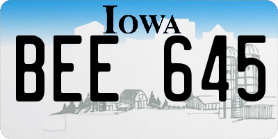 IA license plate BEE645