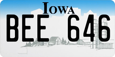 IA license plate BEE646