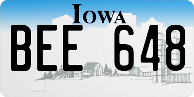 IA license plate BEE648