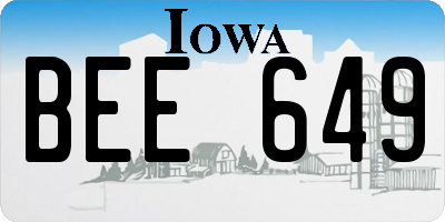 IA license plate BEE649