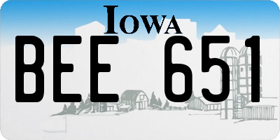 IA license plate BEE651